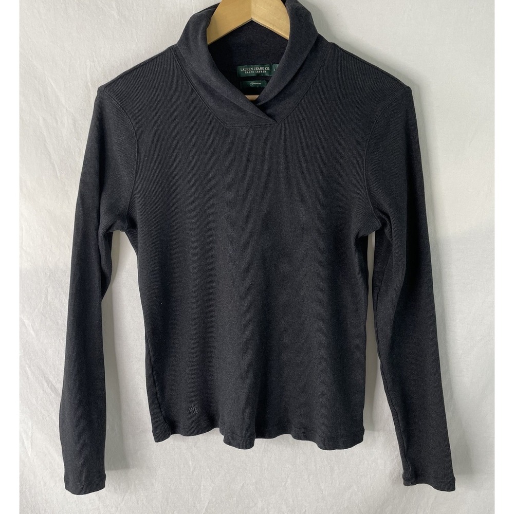 Lauren Jeans Co Womens Top Large L Cotton Cowl Neck Pullover
